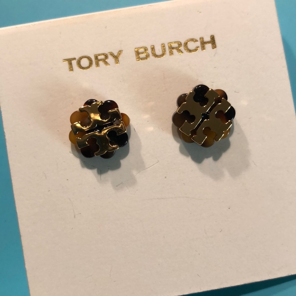 Tory Burch gold & tortoise shell earrings - new!